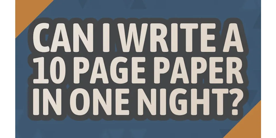 Can I write a research paper in one night?