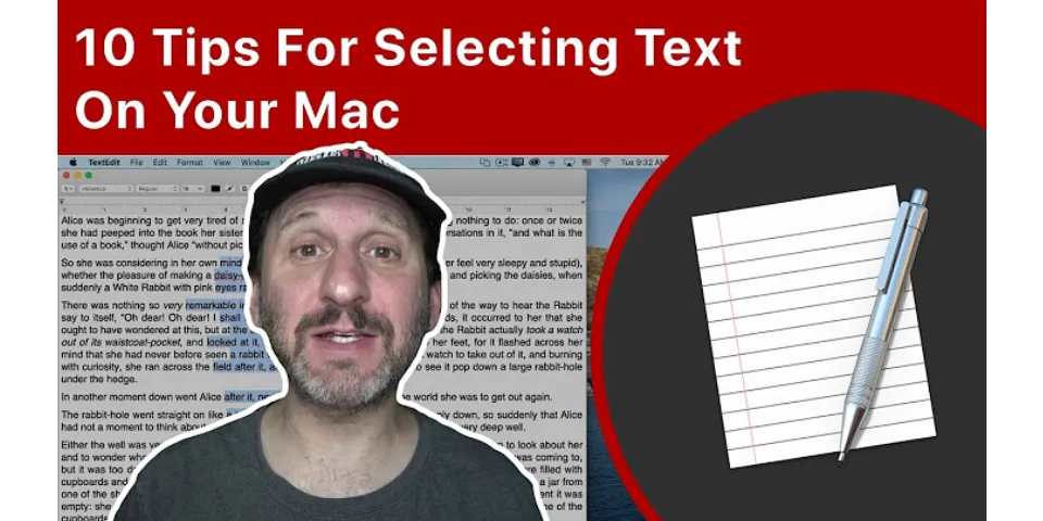 How to select text on macbook Air
