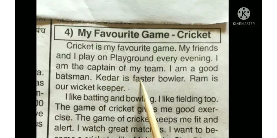 My favourite game cricket 10 lines