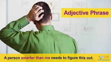 adjective phrase example showing man scratching head